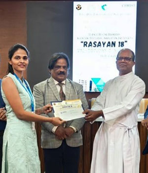 Padmaja vasanth mane accepting award for best poster